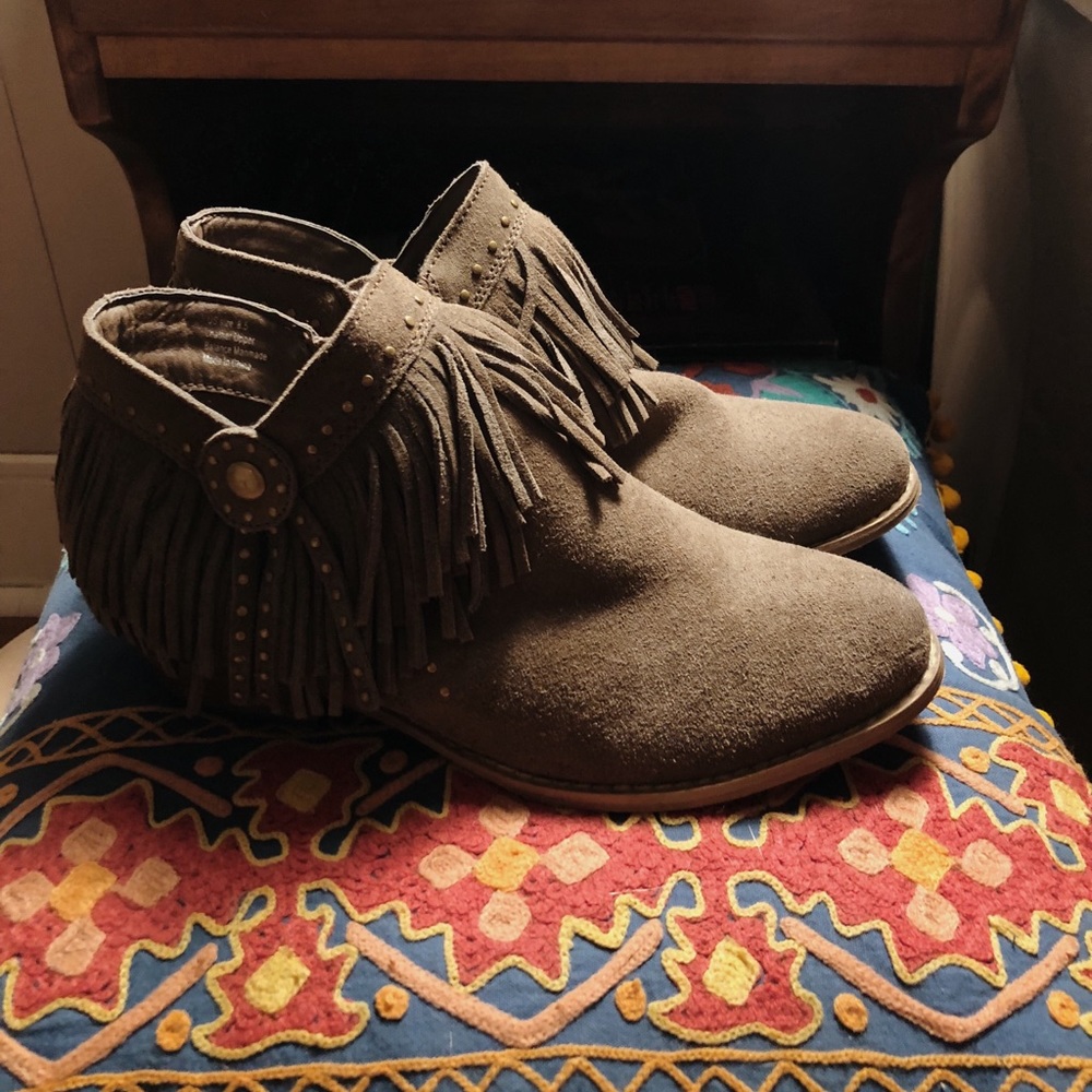 fringe ankle booties